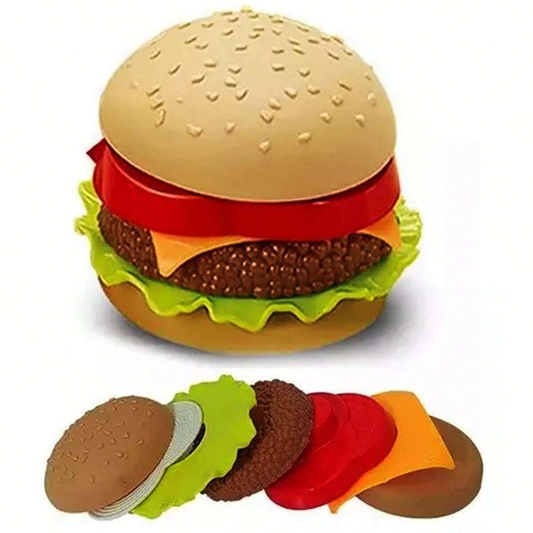 Play Food Burger Stacking Toy – Pretend Kitchen Set